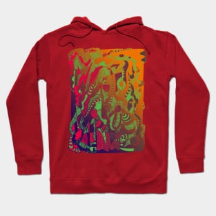 Tribal Color Abstract Wave of Thoughts No 4 Hoodie